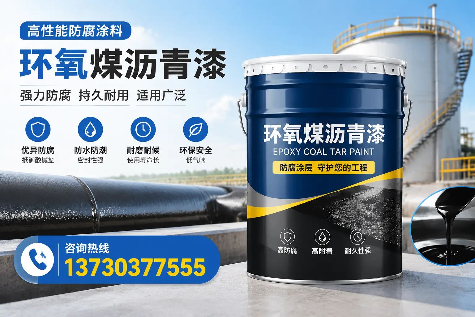环氧煤沥青漆的耐久性分析,适合孝感的使用场景